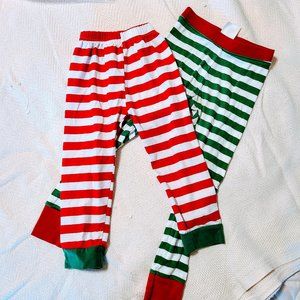 Unisex Red/Green Stripe Pajama Pants Christmas Elf - 4/5